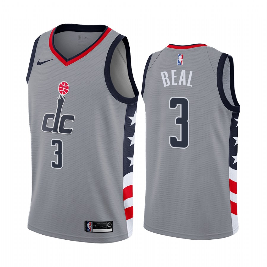 Men's Washington Wizards #3 Bradley Beal Grey NBA City Edition Stitched Jersey